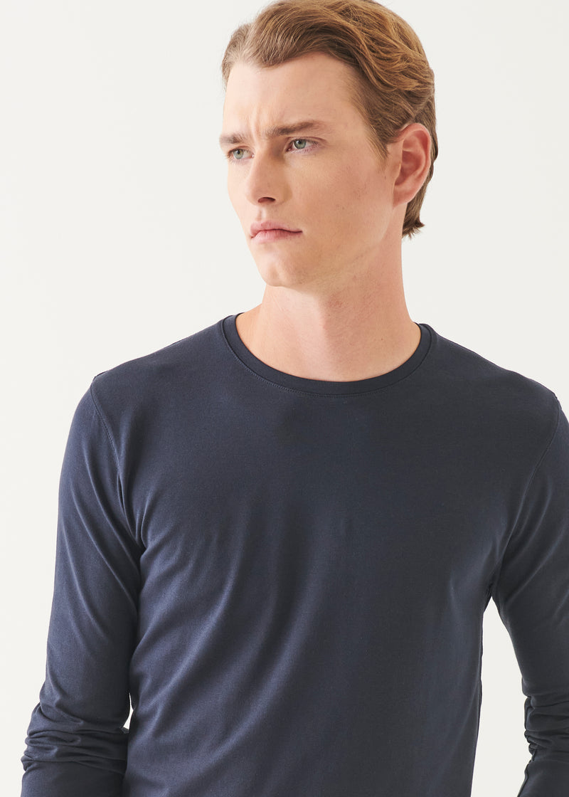 Pima Cotton Stretch Long Sleeve T-Shirt