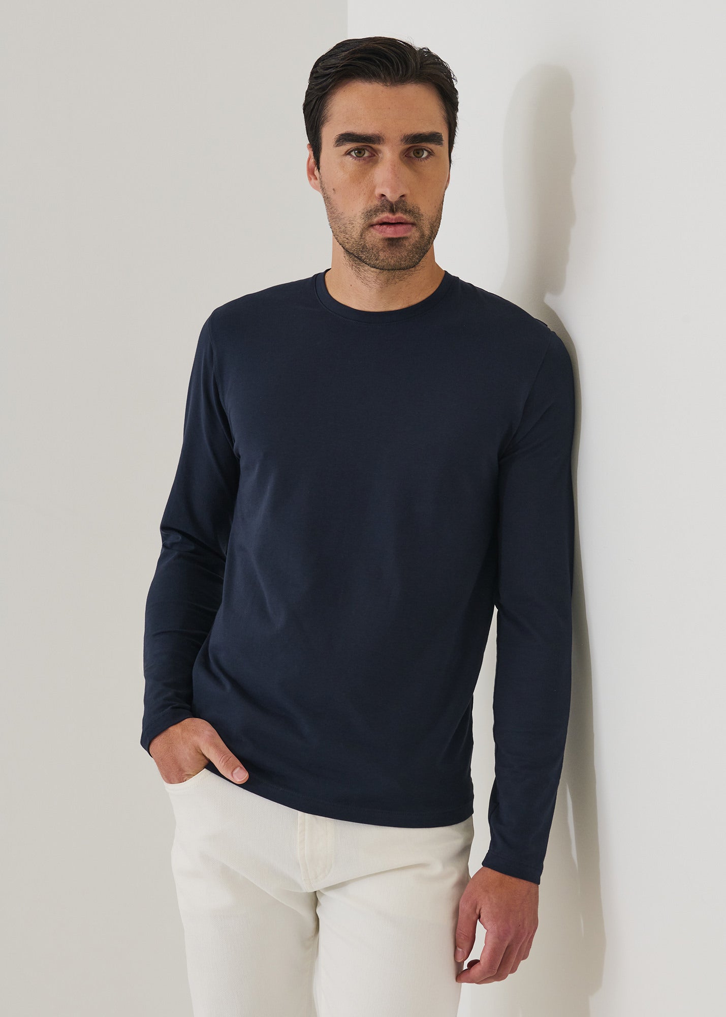 Pima Cotton Stretch Long Sleeve T-Shirt