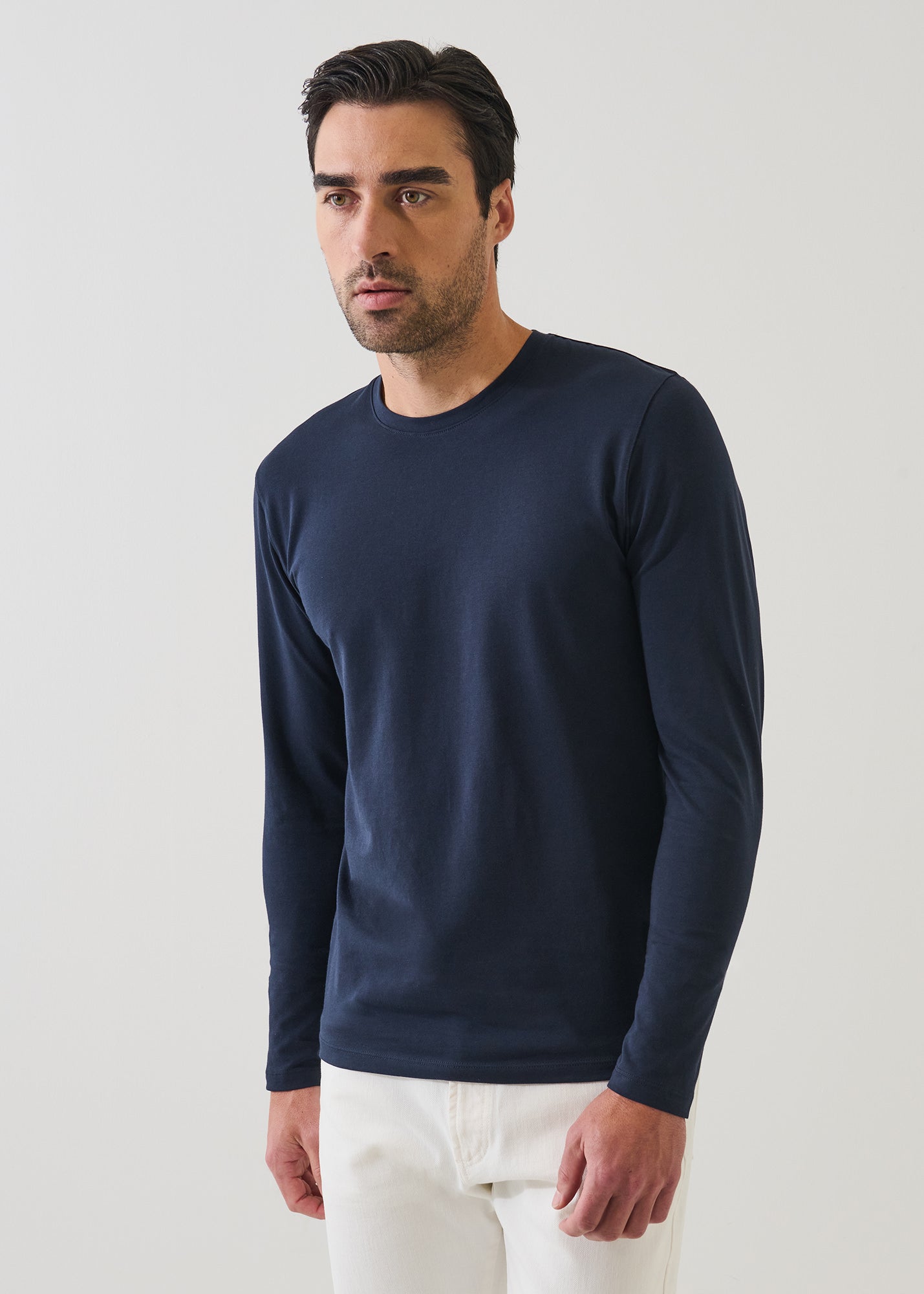 Pima Cotton Stretch Long Sleeve T-Shirt