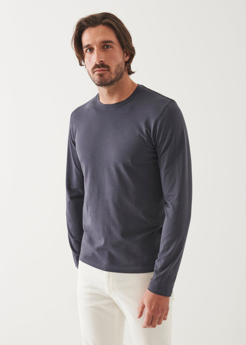 Pima Cotton Stretch Long Sleeve T-Shirt