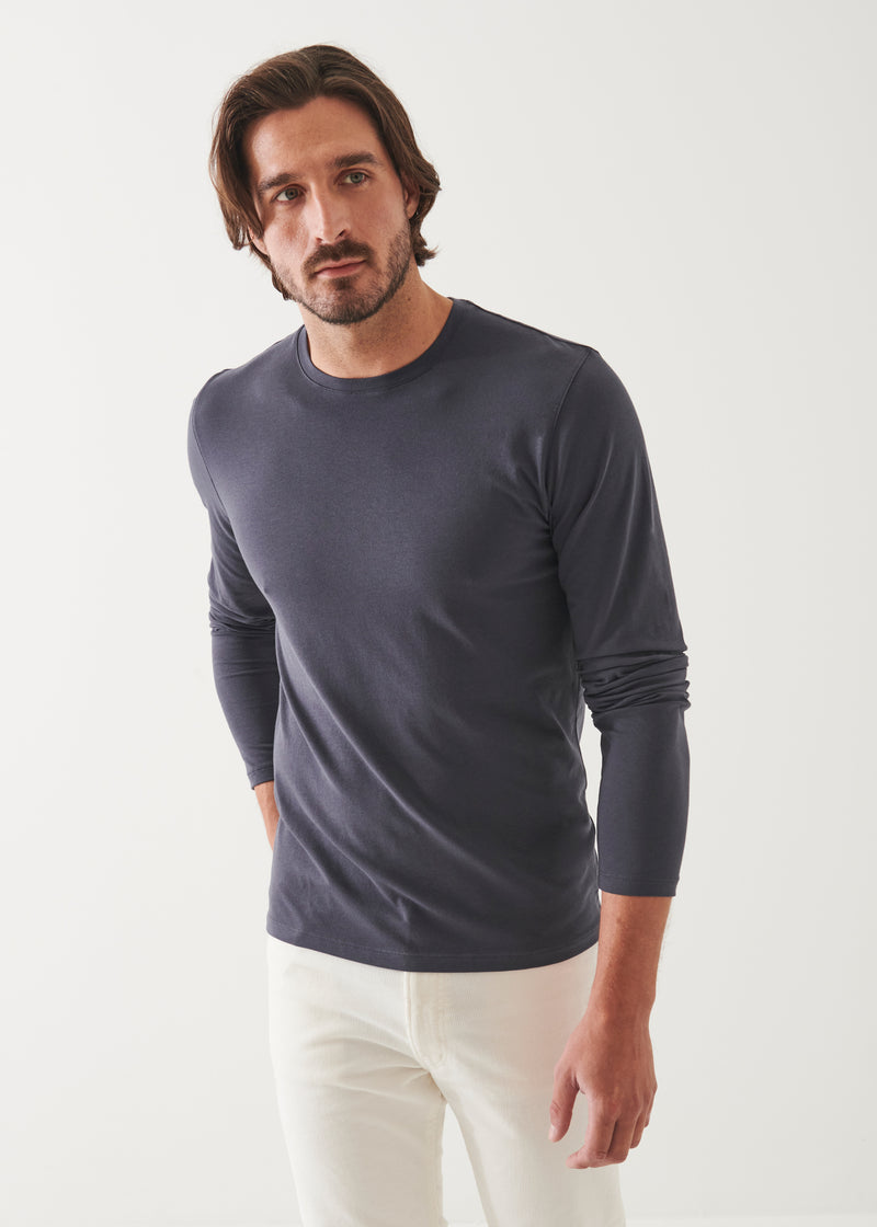 Pima Cotton Stretch Long Sleeve T-Shirt