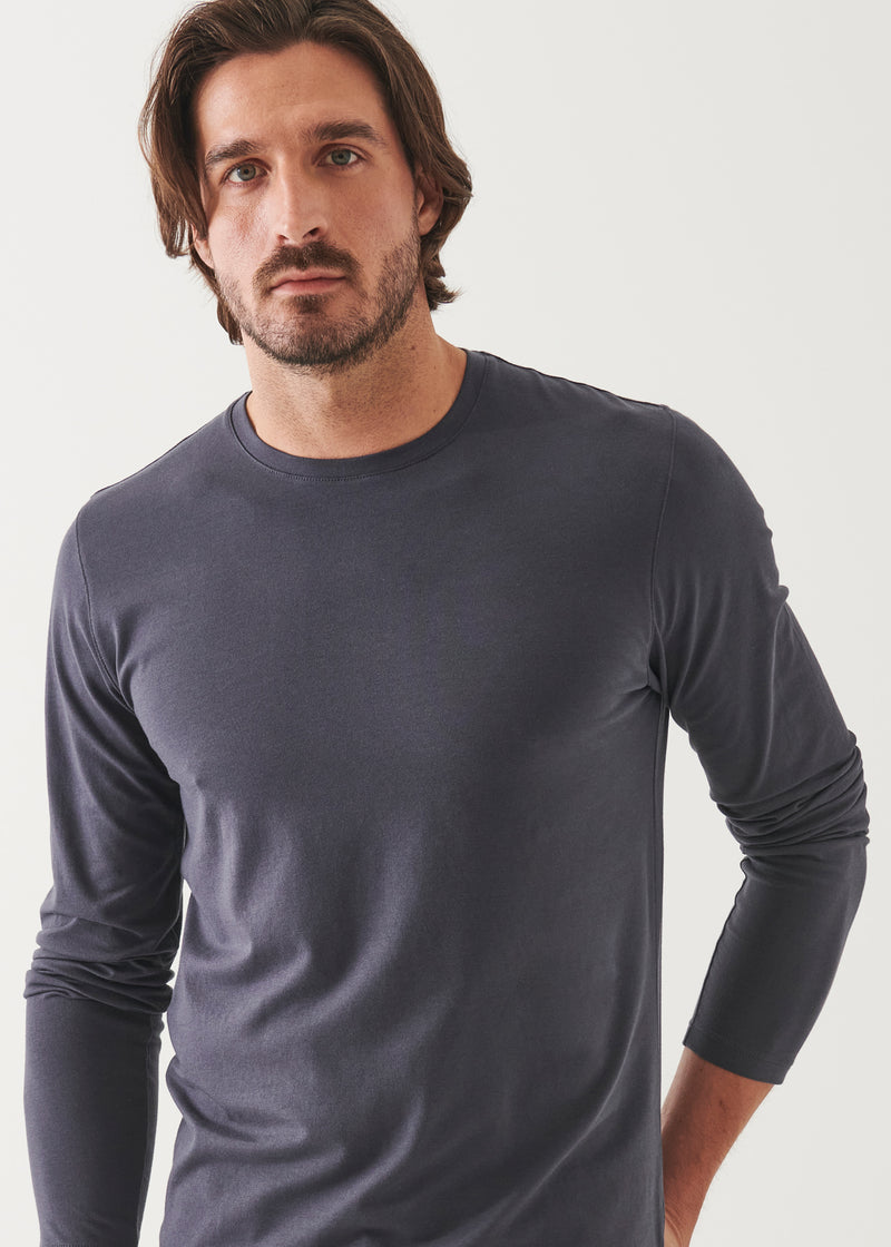 Pima Cotton Stretch Long Sleeve T-Shirt