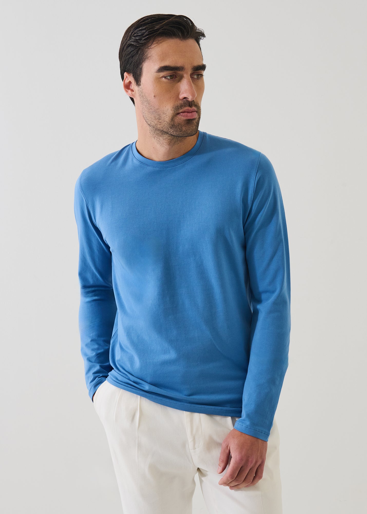 Pima Cotton Stretch Long Sleeve T-Shirt - PATRICK ASSARAF
