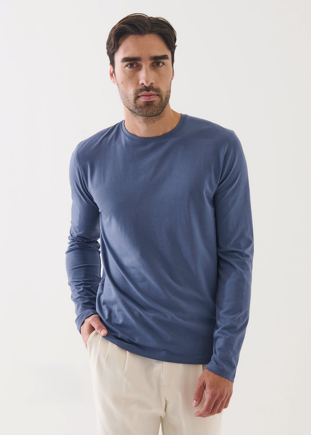 Pima Cotton Stretch Long Sleeve T-Shirt - PATRICK ASSARAF