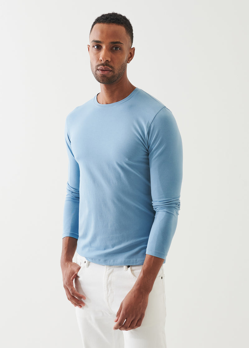 Pima Cotton Stretch Long Sleeve T-Shirt