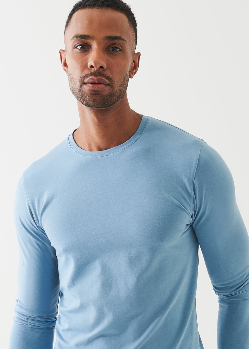 Pima Cotton Stretch Long Sleeve T-Shirt