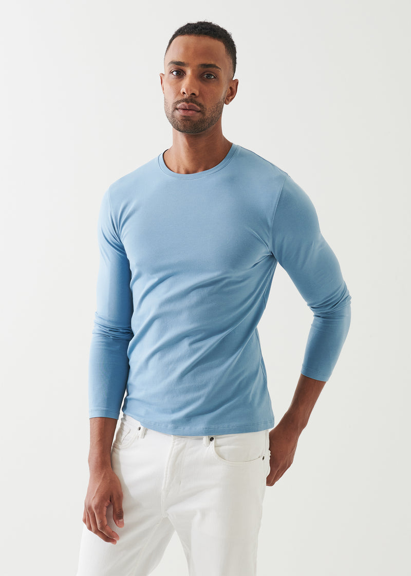 Pima Cotton Stretch Long Sleeve T-Shirt