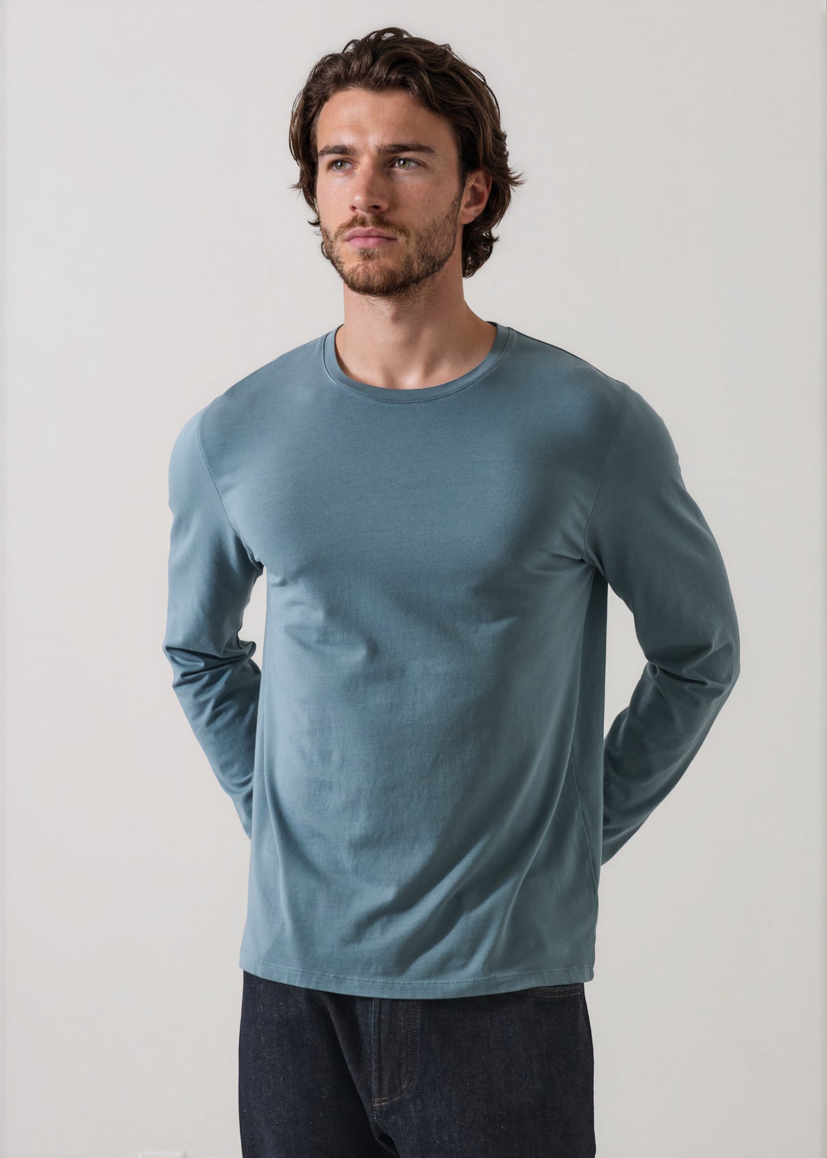 Pima Cotton Stretch Long Sleeve T-Shirt - PATRICK ASSARAF