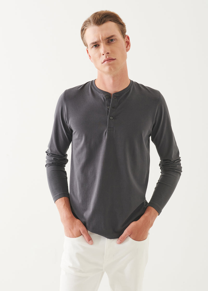 Pima Cotton Stretch Henley