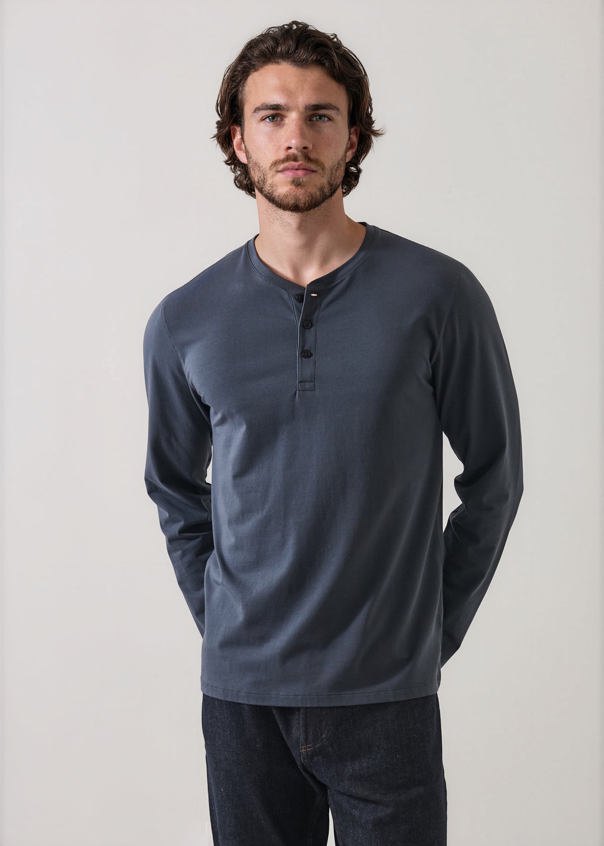 Pima Cotton Stretch Henley - PATRICK ASSARAF