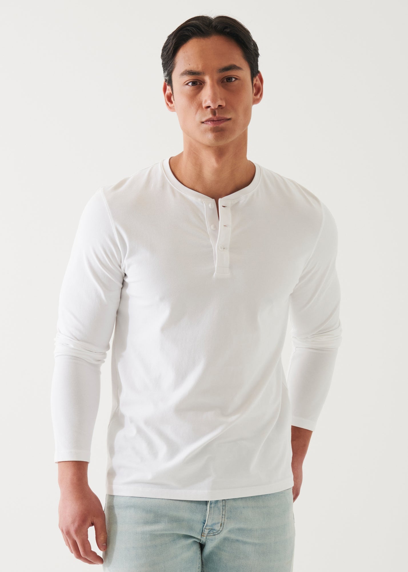 Pima Cotton Stretch Henley - PATRICK ASSARAF