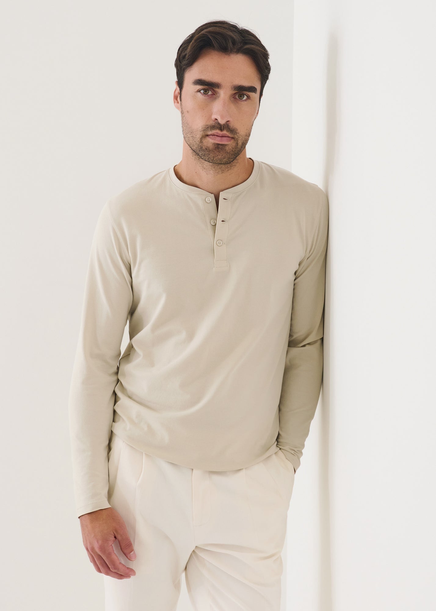 Pima Cotton Stretch Henley - PATRICK ASSARAF