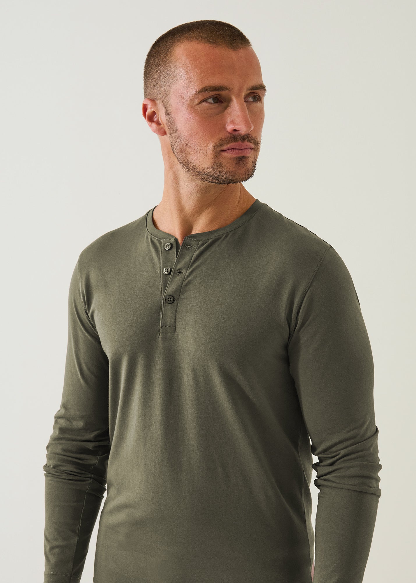 Pima Cotton Stretch Henley - PATRICK ASSARAF