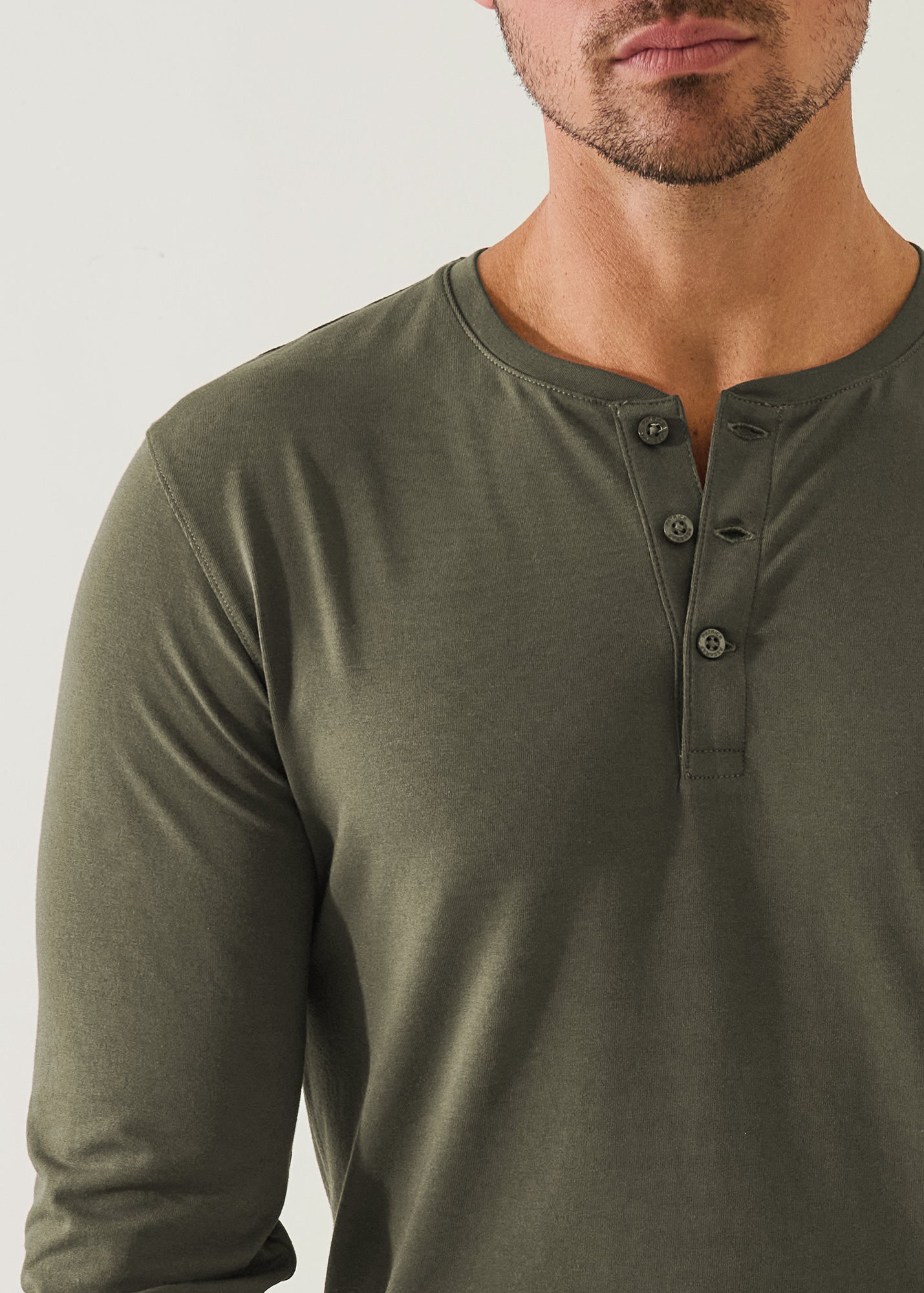 Pima Cotton Stretch Henley - PATRICK ASSARAF