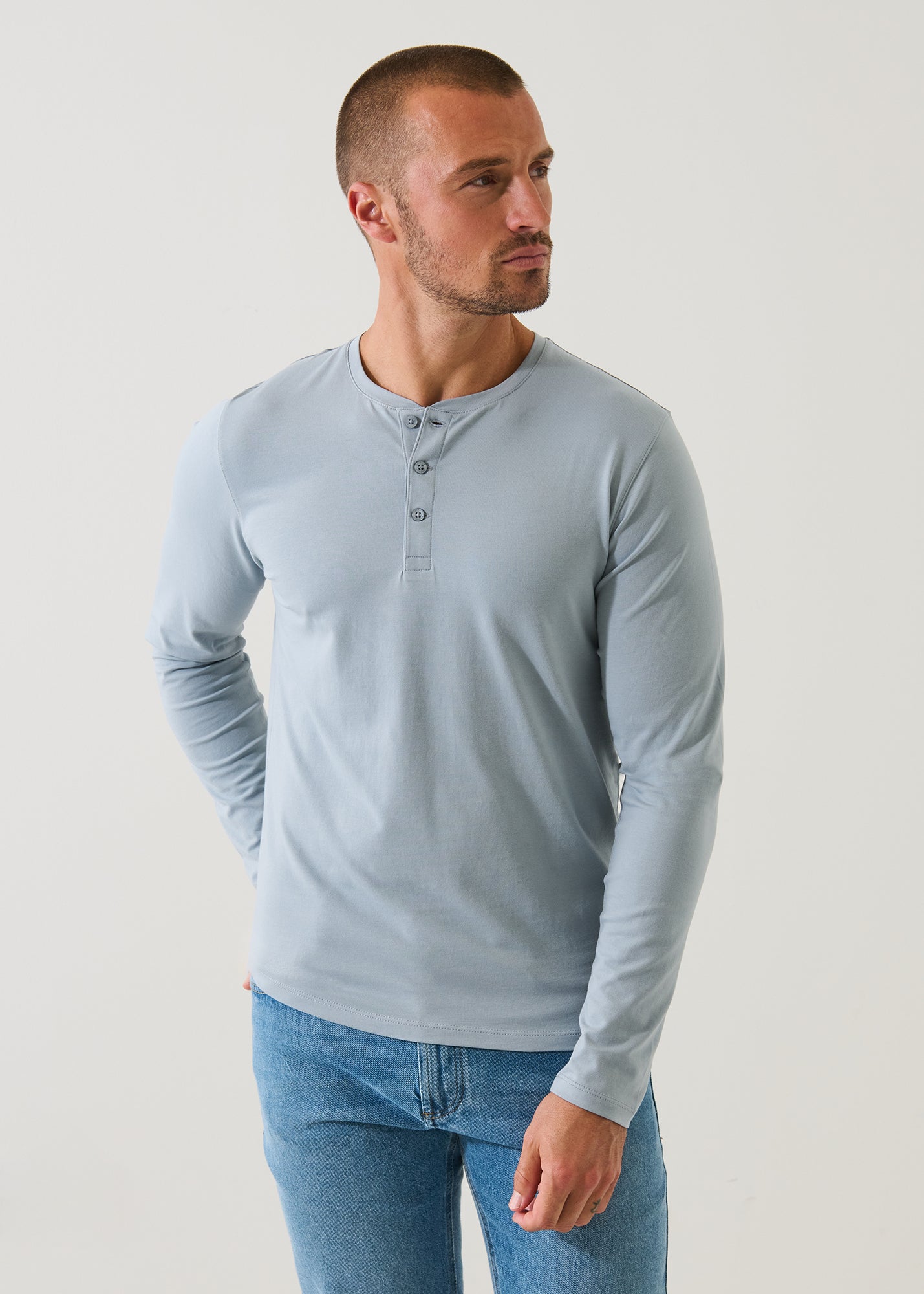 Pima Cotton Stretch Henley