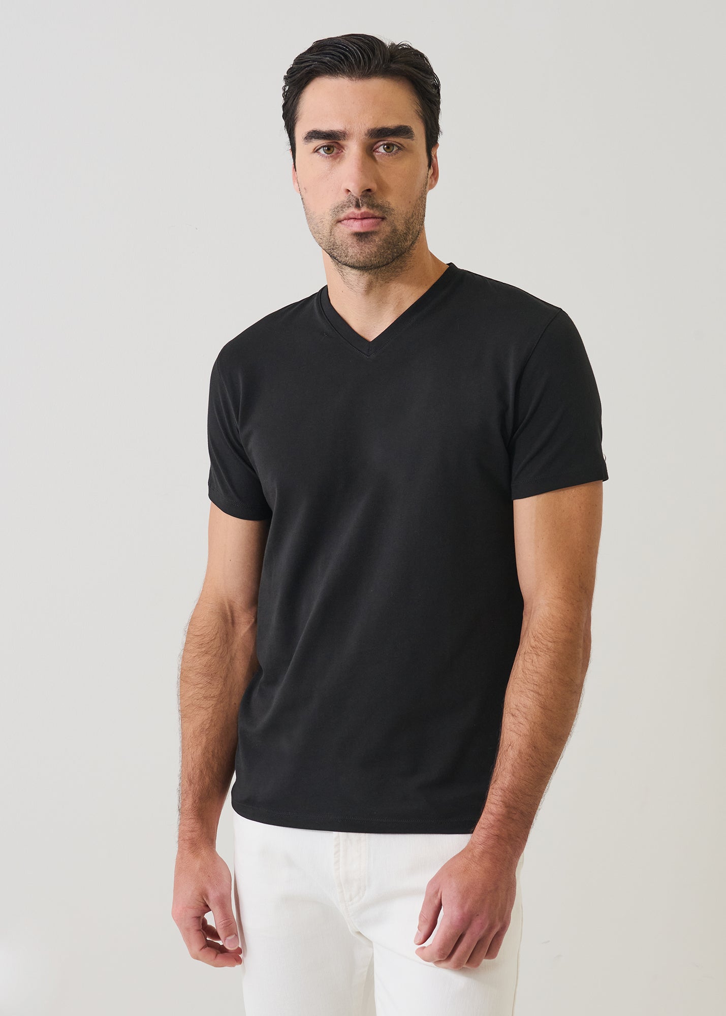 Pima Cotton Stretch V-Neck T-Shirt