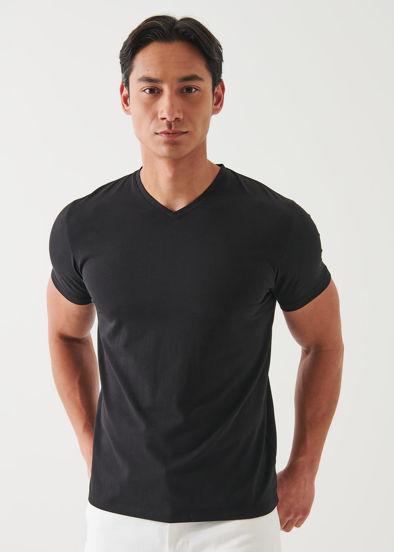 PIMA COTTON STRETCH V-NECK T-SHIRT