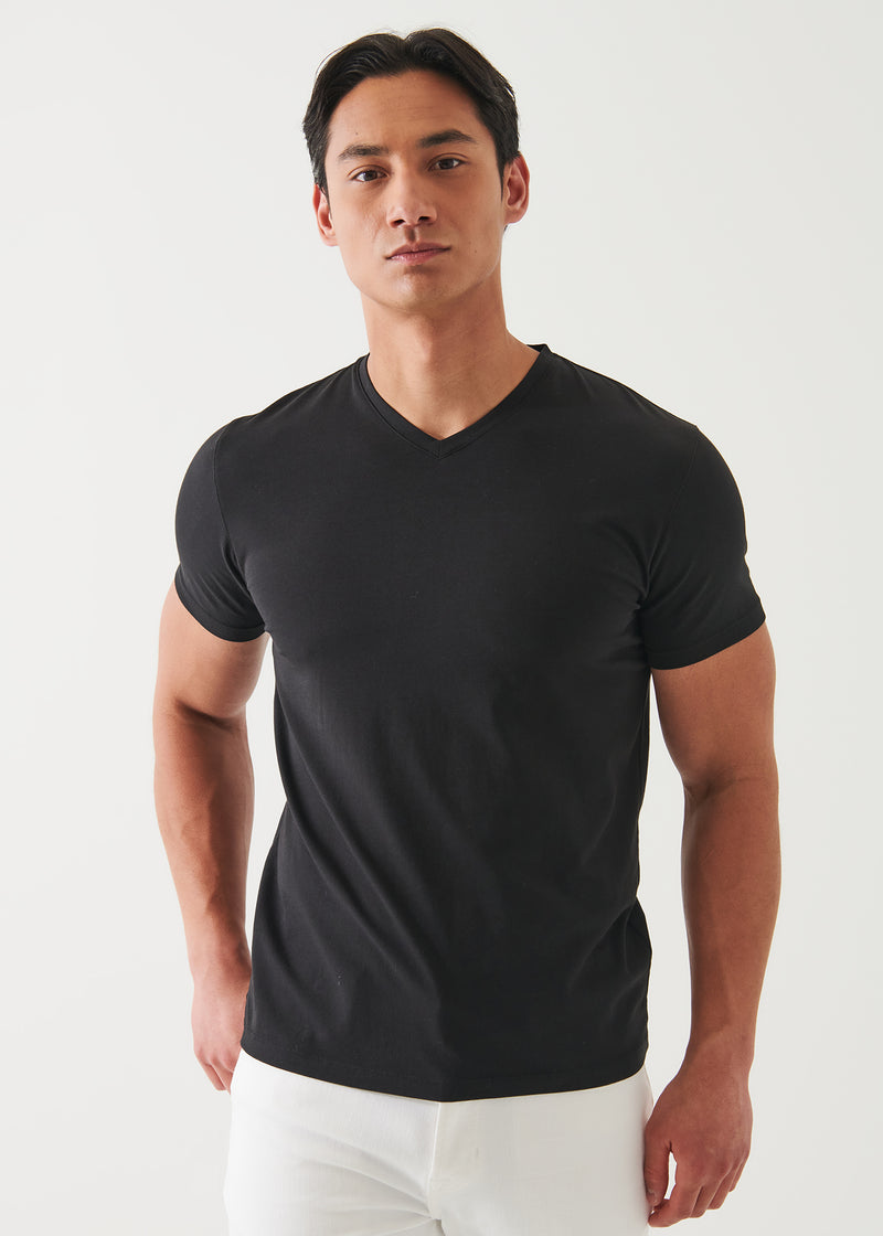 Pima Cotton Stretch V-Neck T-Shirt