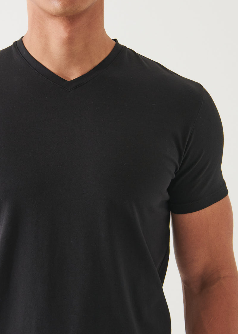 Pima Cotton Stretch V-Neck T-Shirt