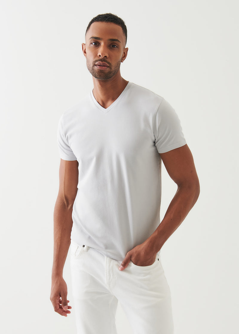 Pima Cotton Stretch V-Neck T-Shirt