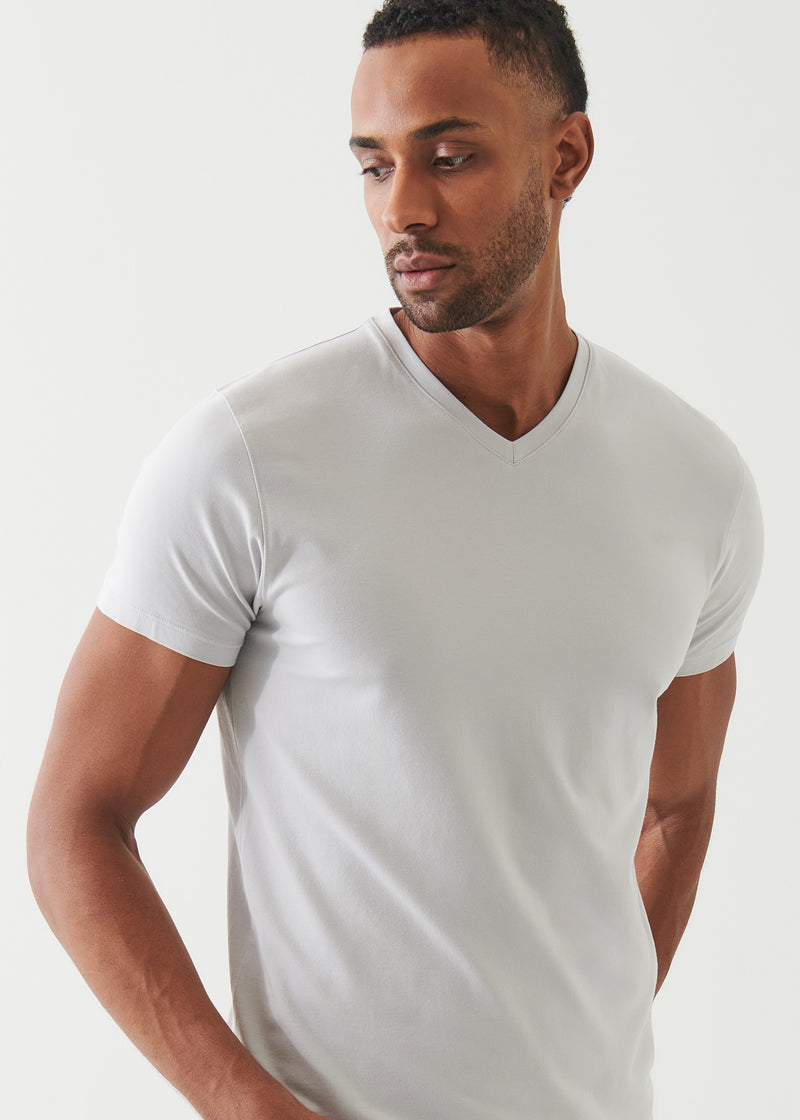 Pima Cotton Stretch V-Neck T-Shirt