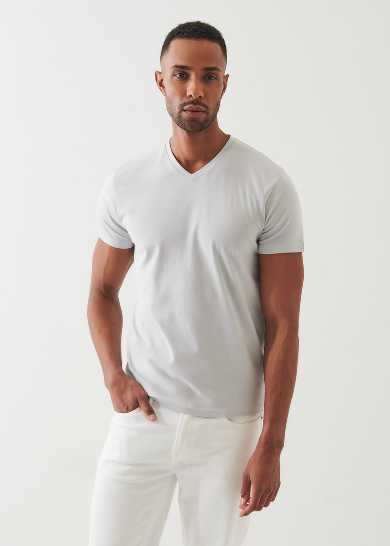 Pima Cotton Stretch V-Neck T-Shirt