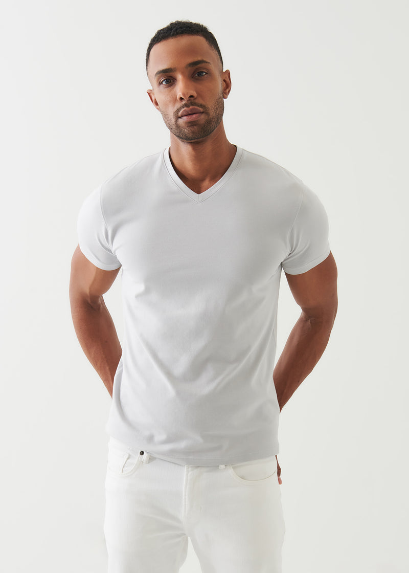 Pima Cotton Stretch V-Neck T-Shirt