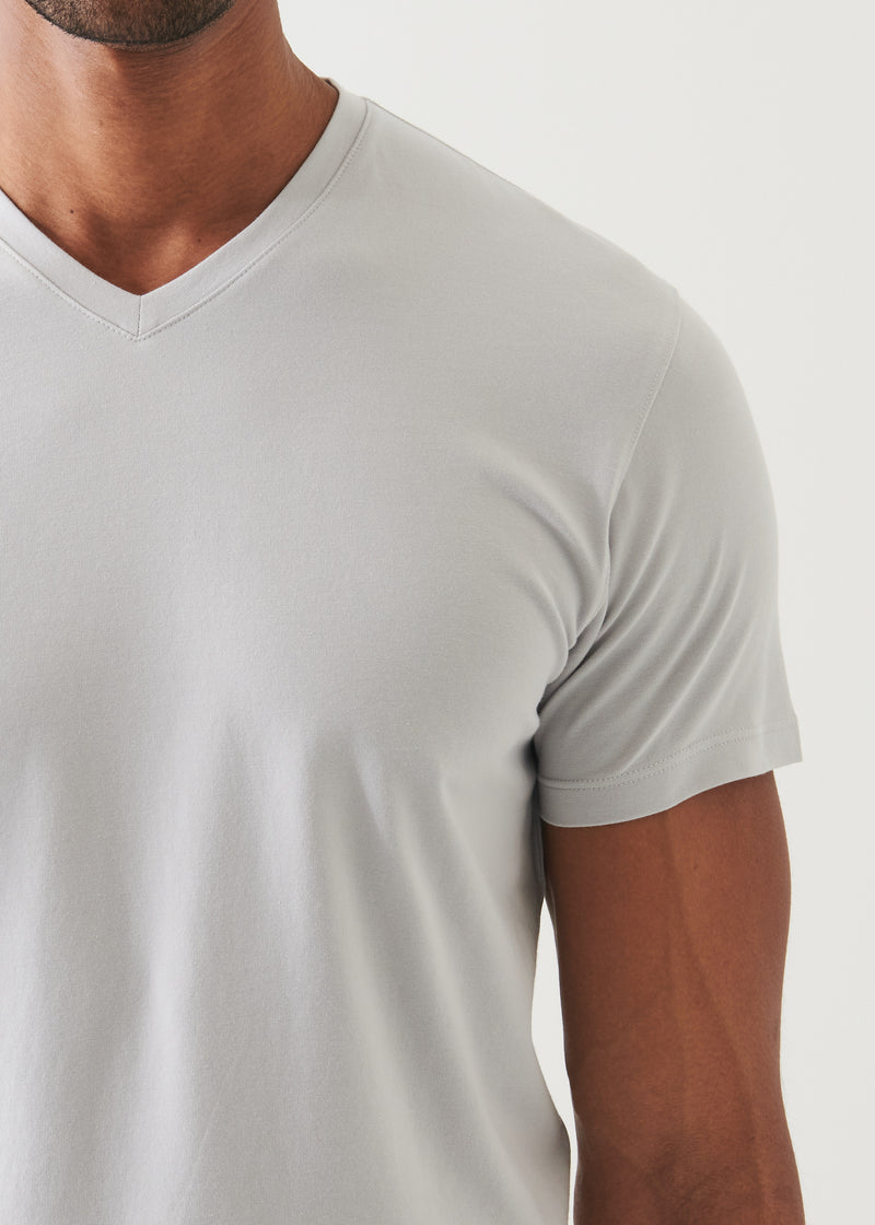 Pima Cotton Stretch V-Neck T-Shirt