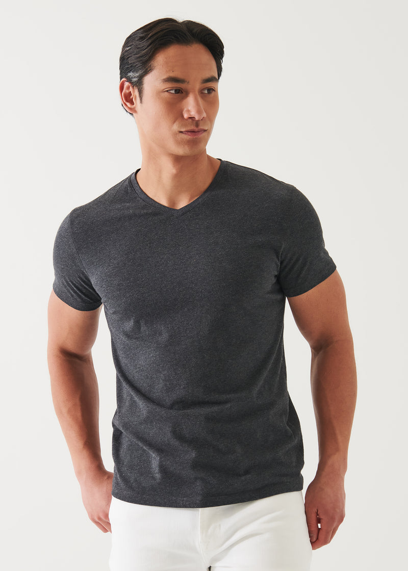 Pima Cotton Stretch V-Neck T-Shirt