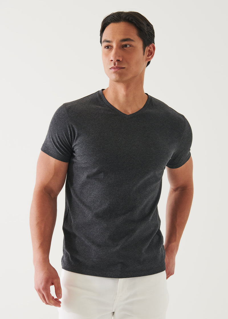 Pima Cotton Stretch V-Neck T-Shirt