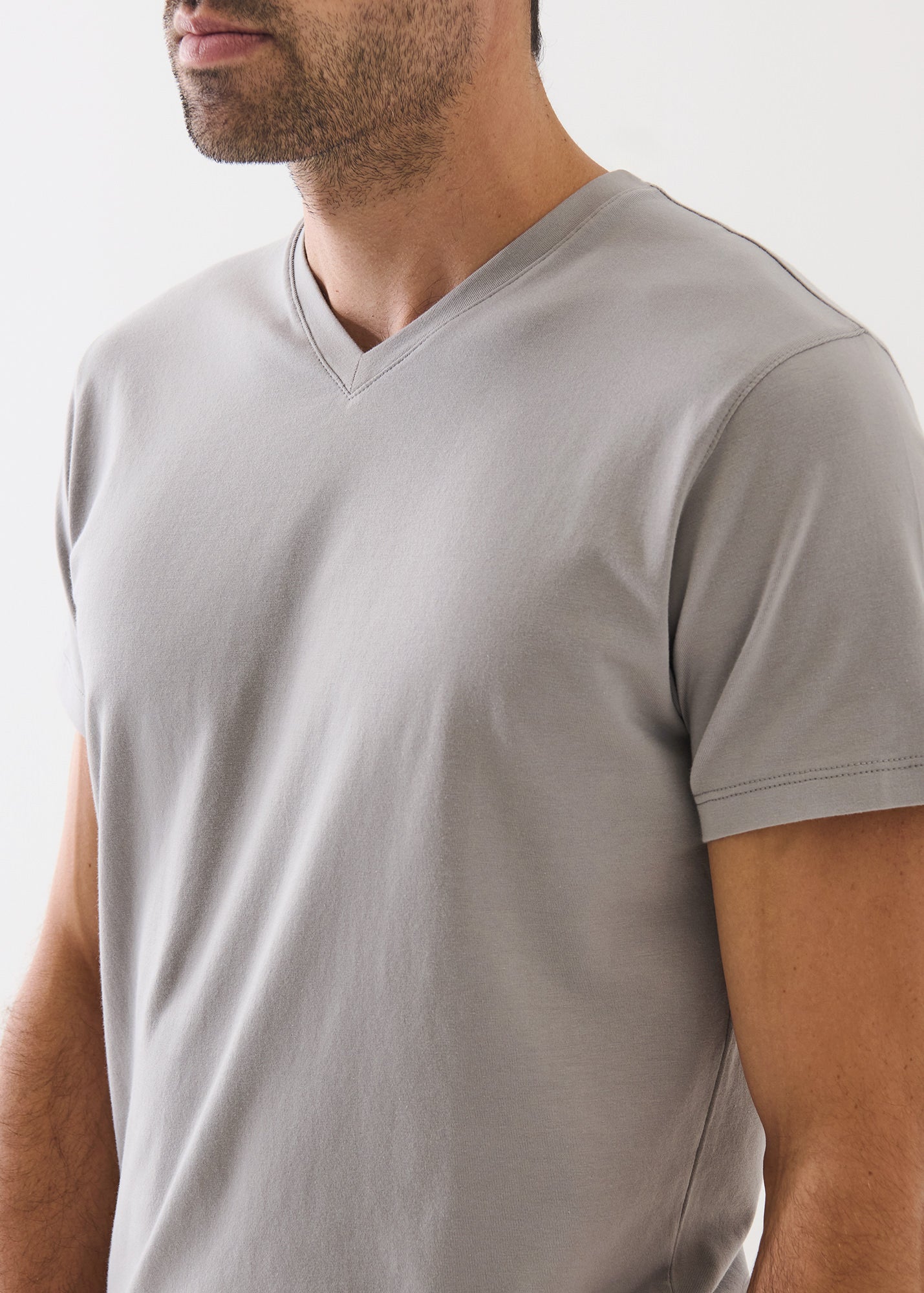 Pima Cotton Stretch V-Neck T-Shirt