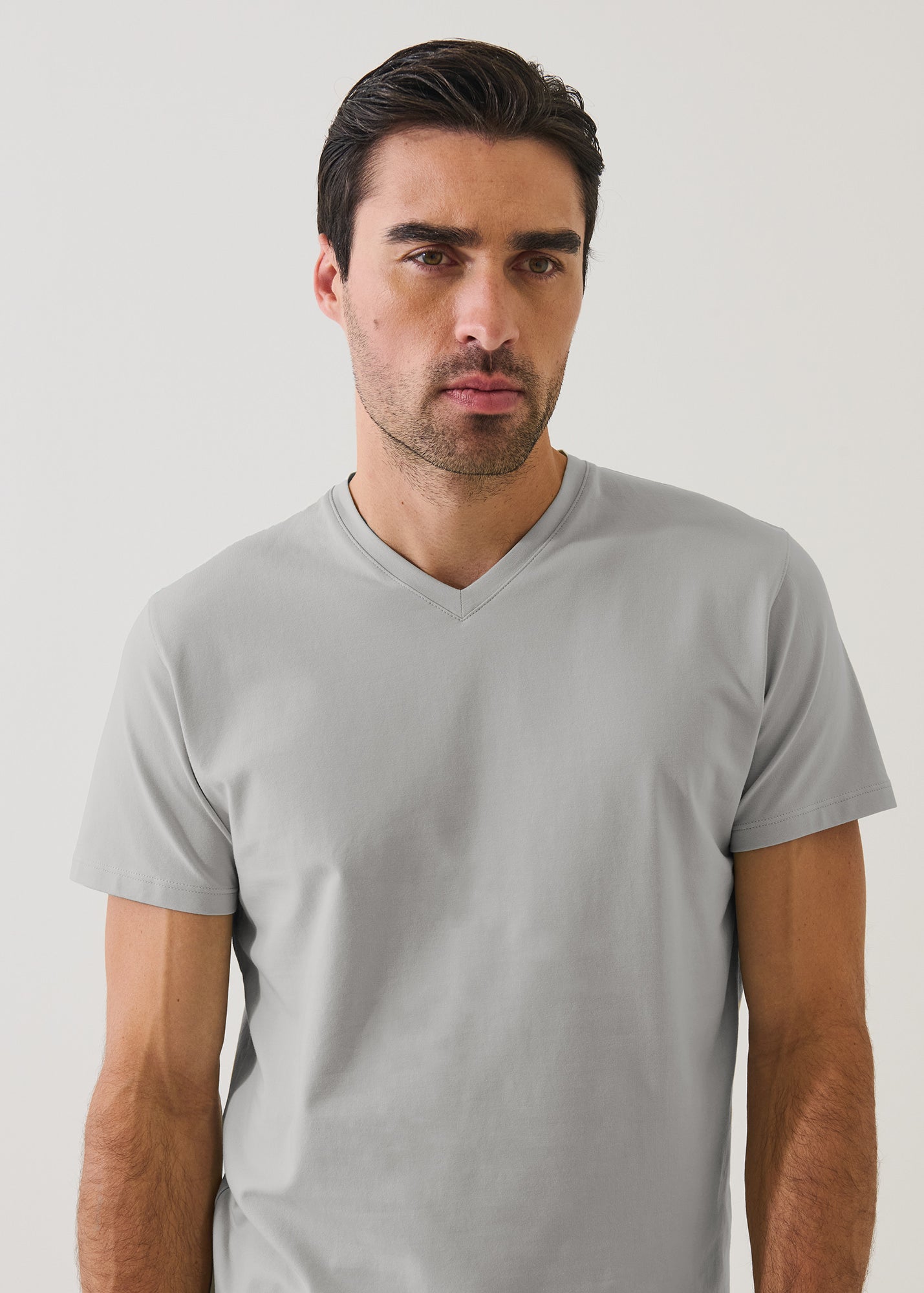 Pima Cotton Stretch V-Neck T-Shirt