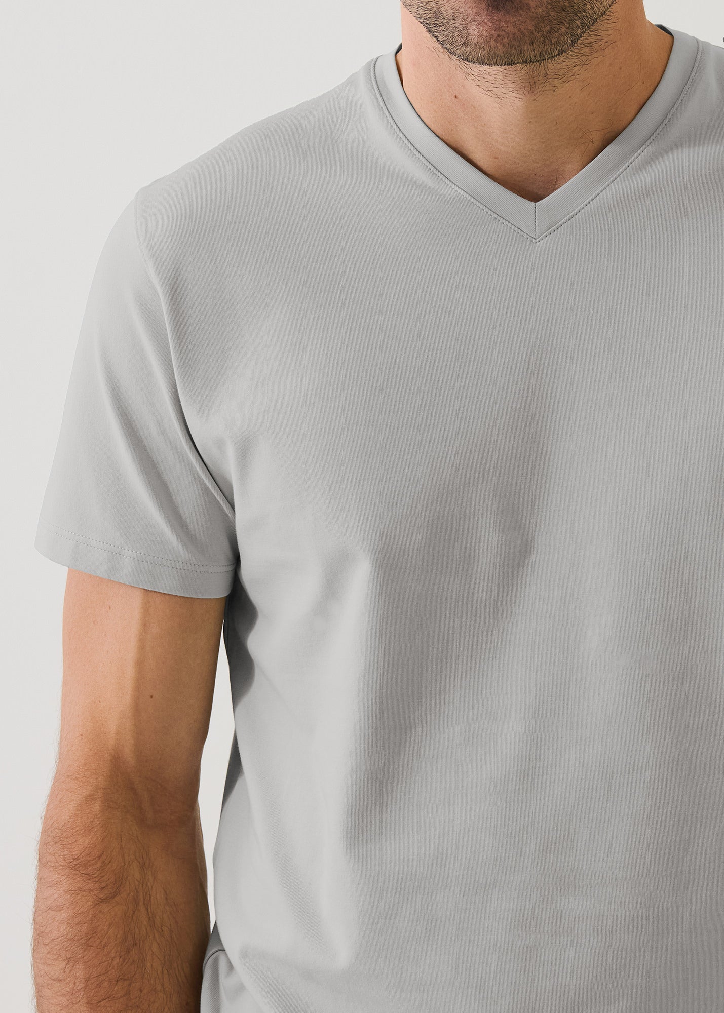 Pima Cotton Stretch V-Neck T-Shirt