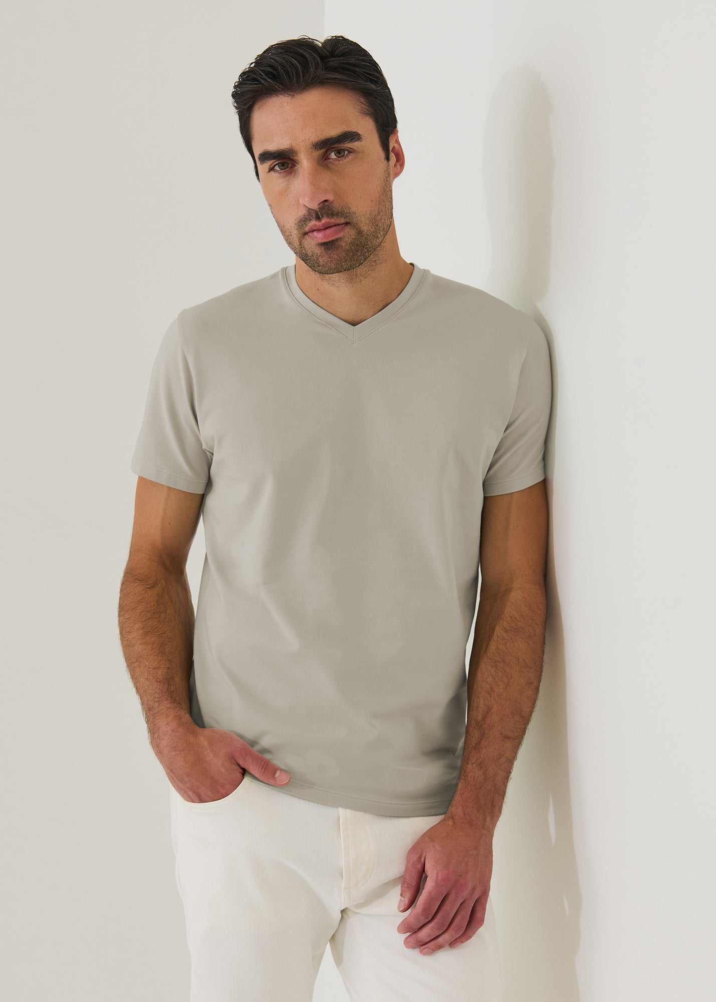Pima Cotton Stretch V-Neck T-Shirt - PATRICK ASSARAF
