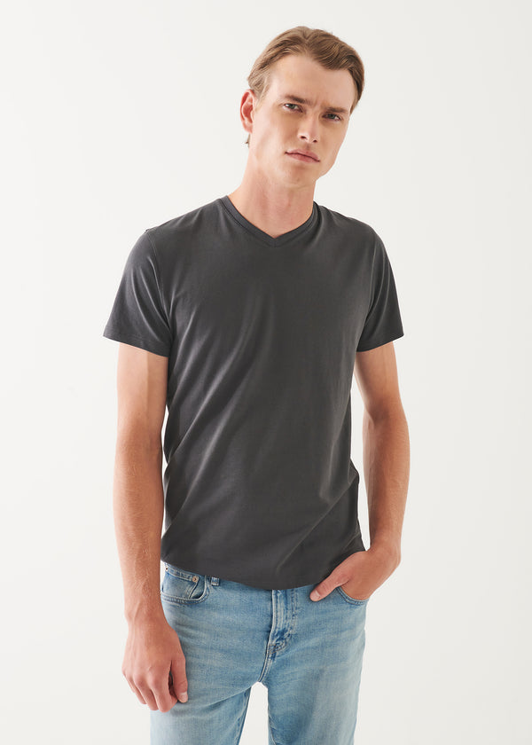 Pima Cotton Stretch V-Neck T-Shirt