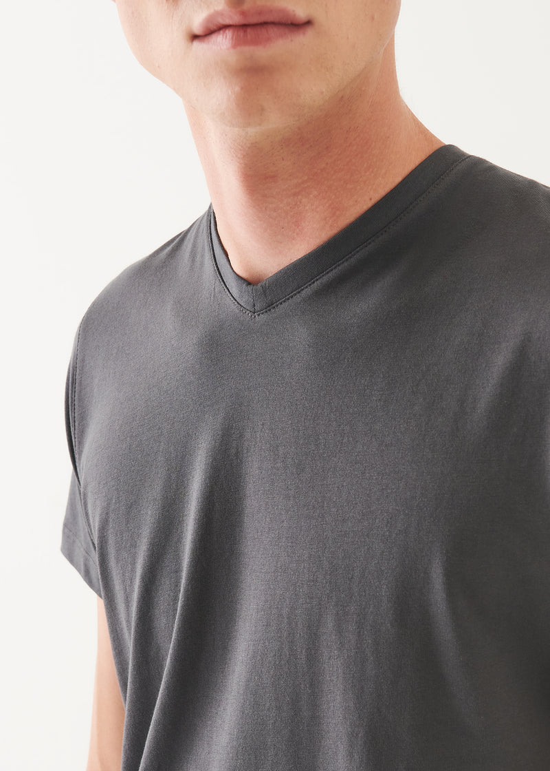 Pima Cotton Stretch V-Neck T-Shirt