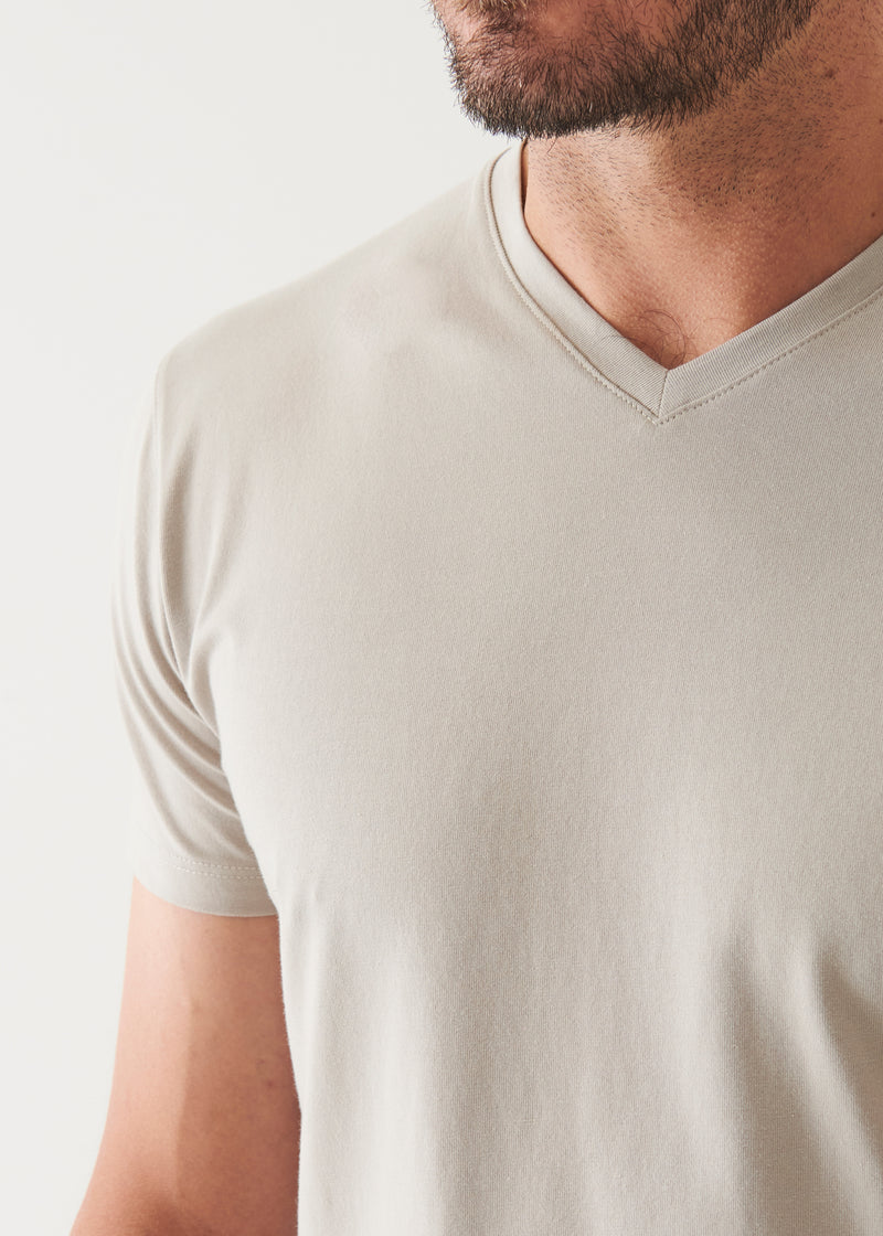 Pima Cotton Stretch V-Neck T-Shirt