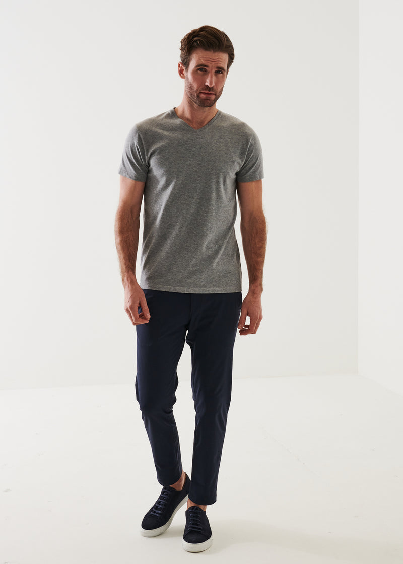 Pima Cotton Stretch V-Neck T-Shirt