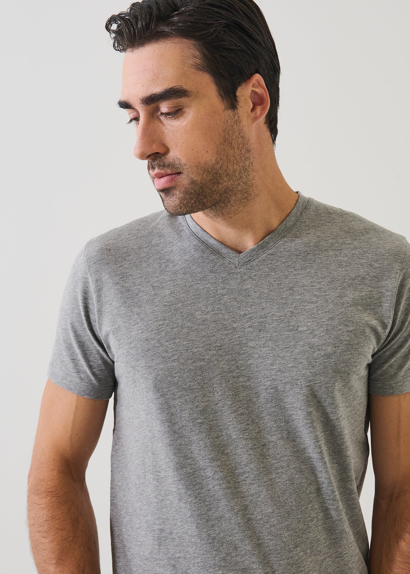 Pima Cotton Stretch V-Neck T-Shirt