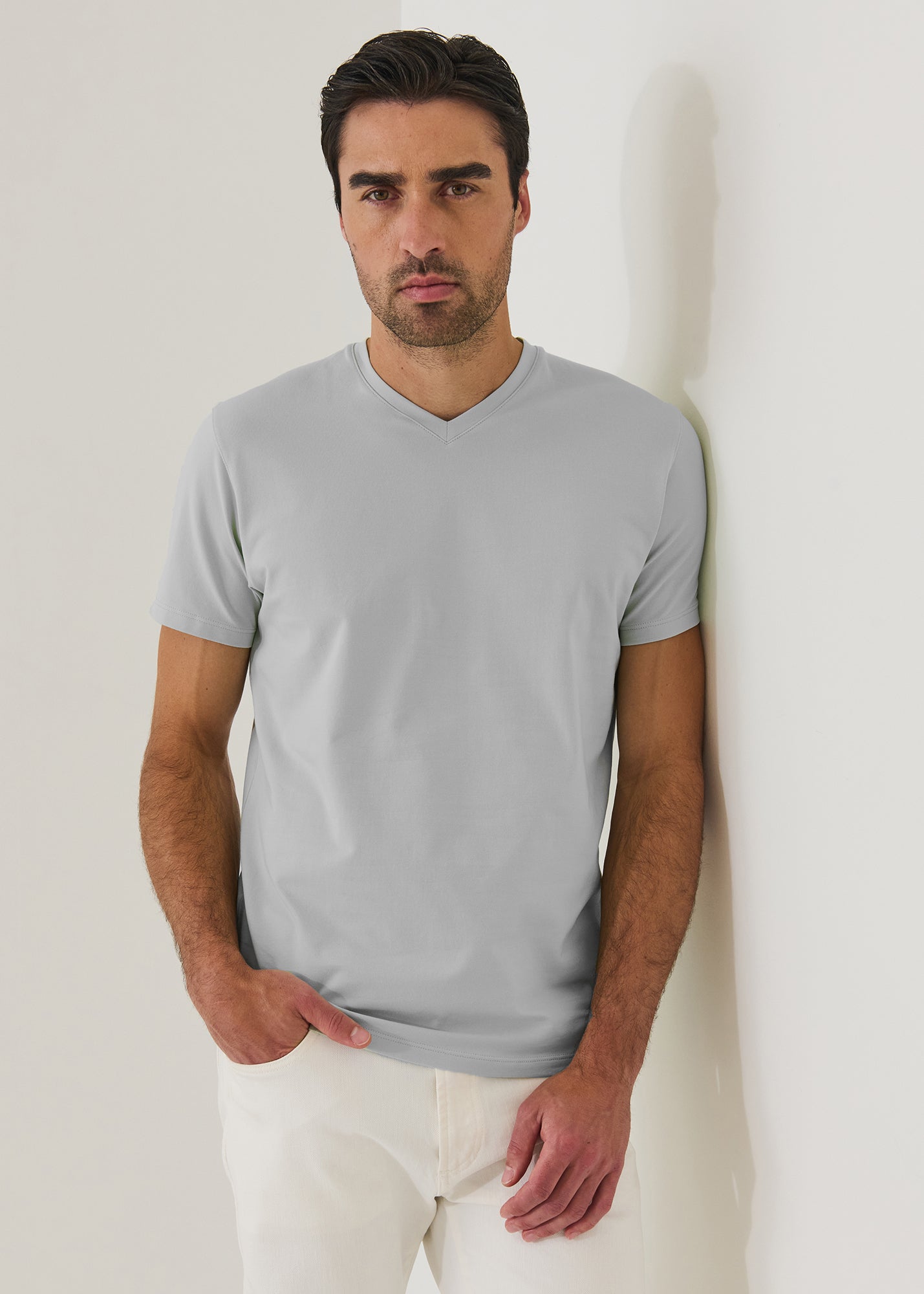 Pima Cotton Stretch V-Neck T-Shirt - PATRICK ASSARAF