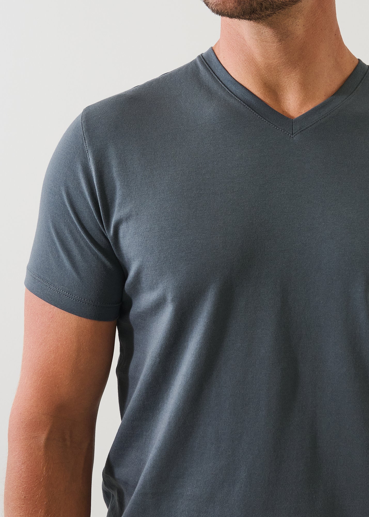 Pima Cotton Stretch V-Neck T-Shirt