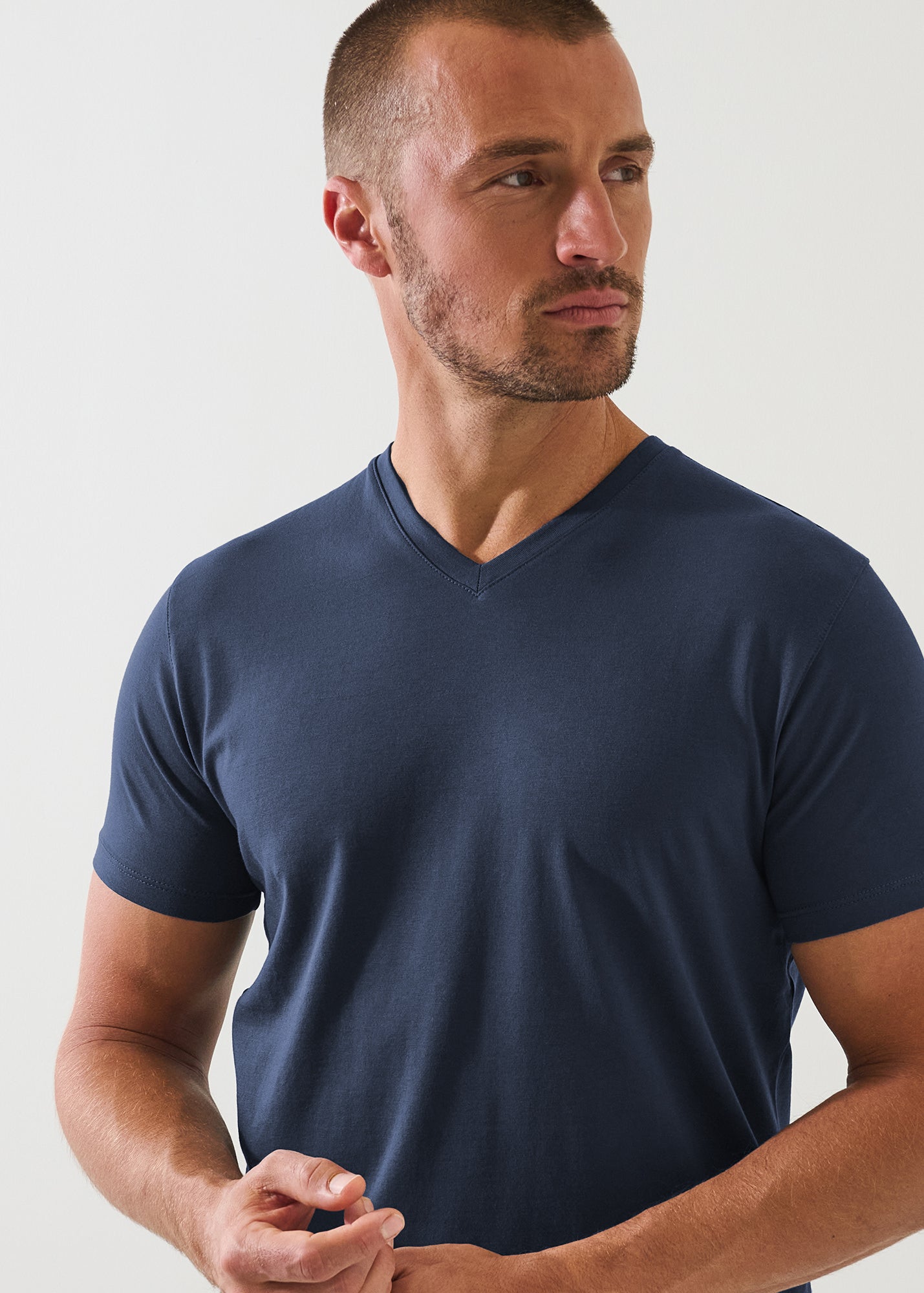 Pima Cotton Stretch V-Neck T-Shirt - PATRICK ASSARAF