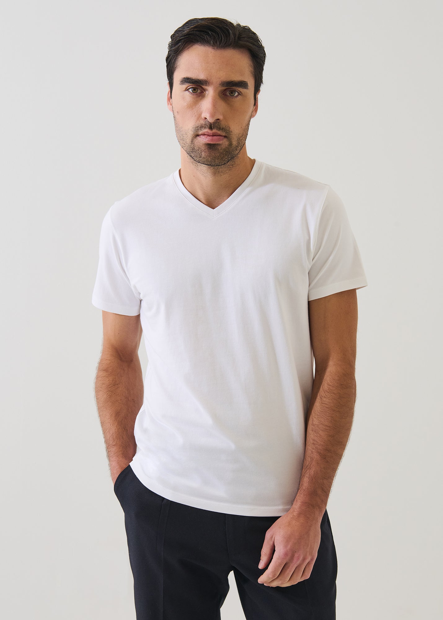 Pima Cotton Stretch V-Neck T-Shirt