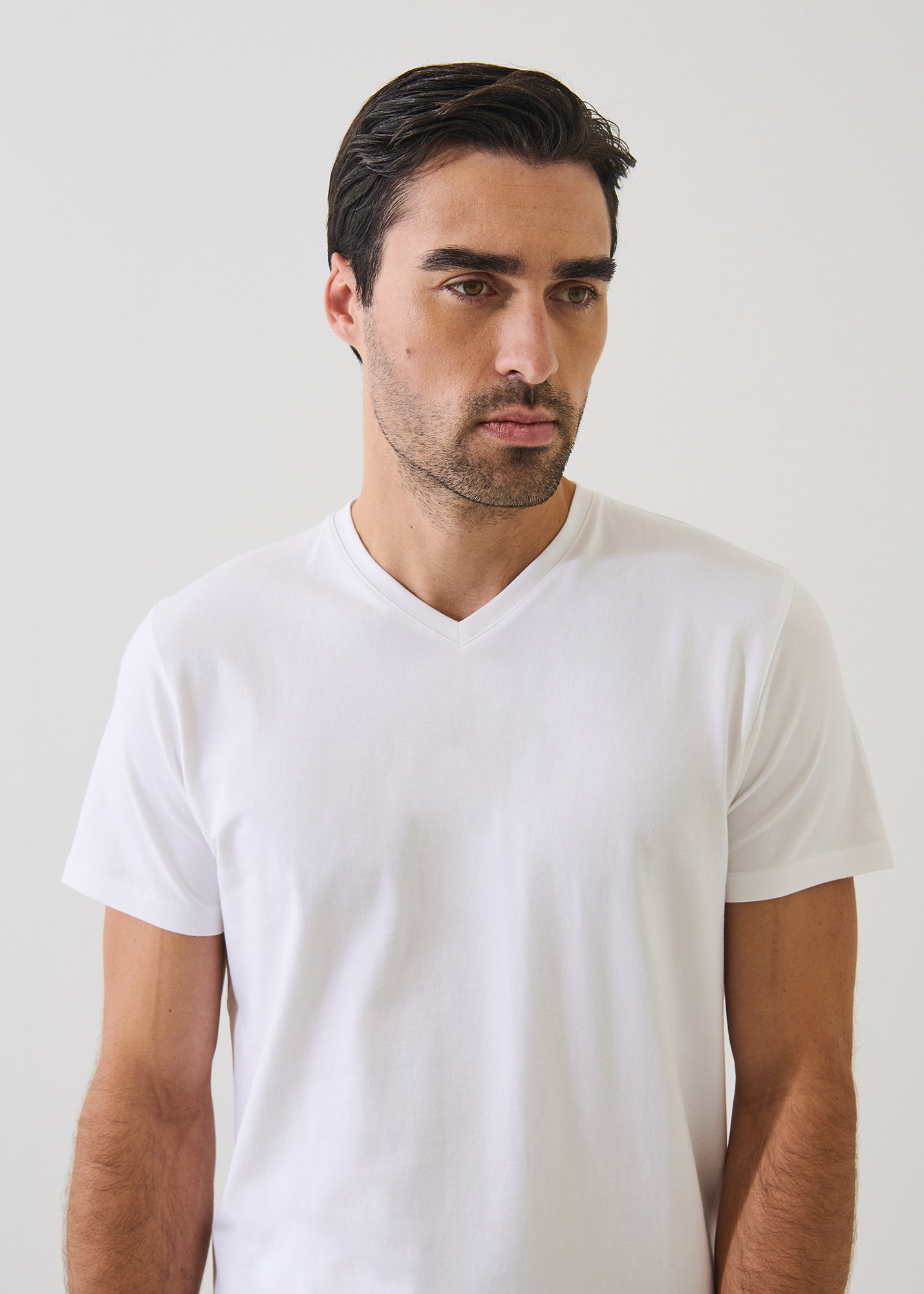Pima Cotton Stretch V-Neck T-Shirt