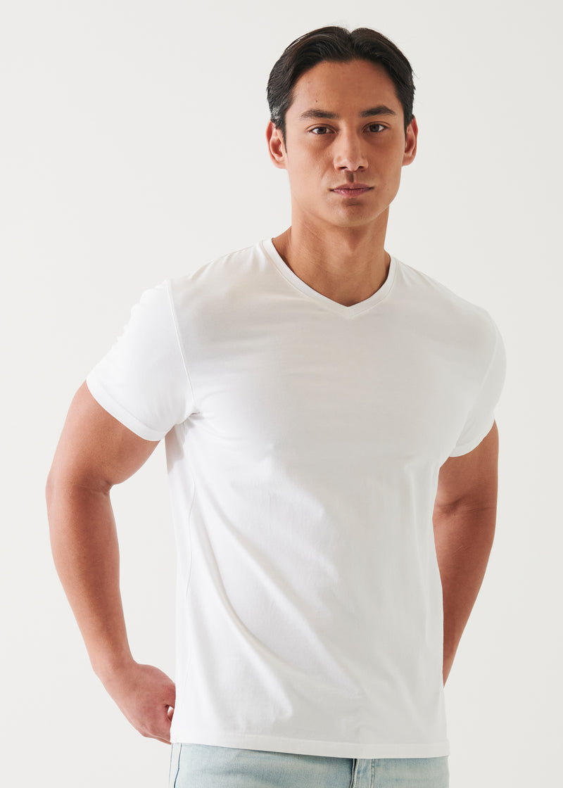 Pima Cotton Stretch V-Neck T-Shirt