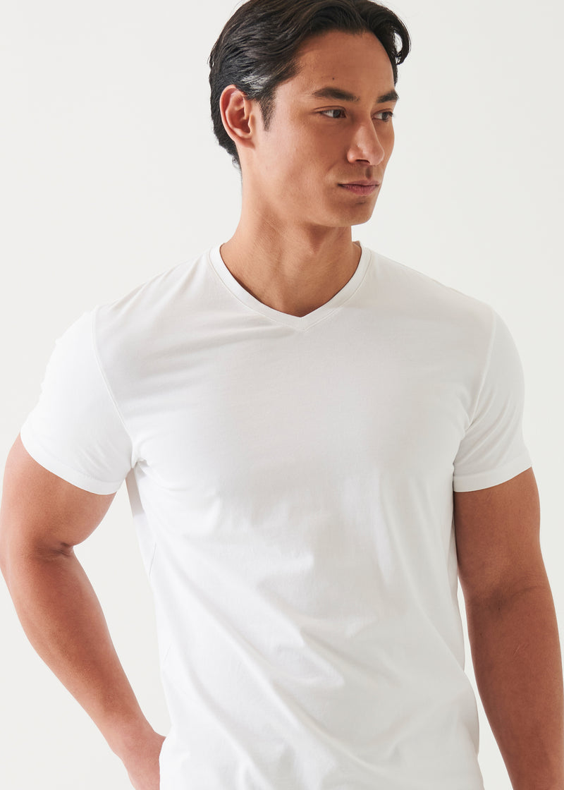 Pima Cotton Stretch V-Neck T-Shirt