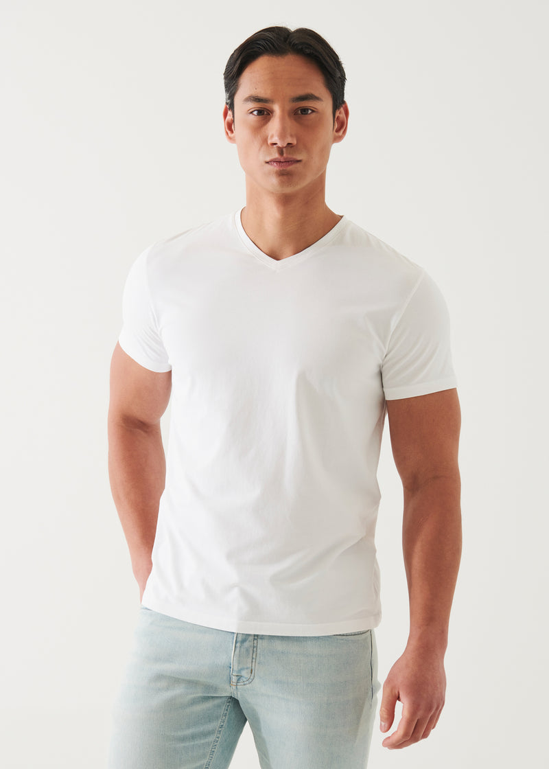 Pima Cotton Stretch V-Neck T-Shirt