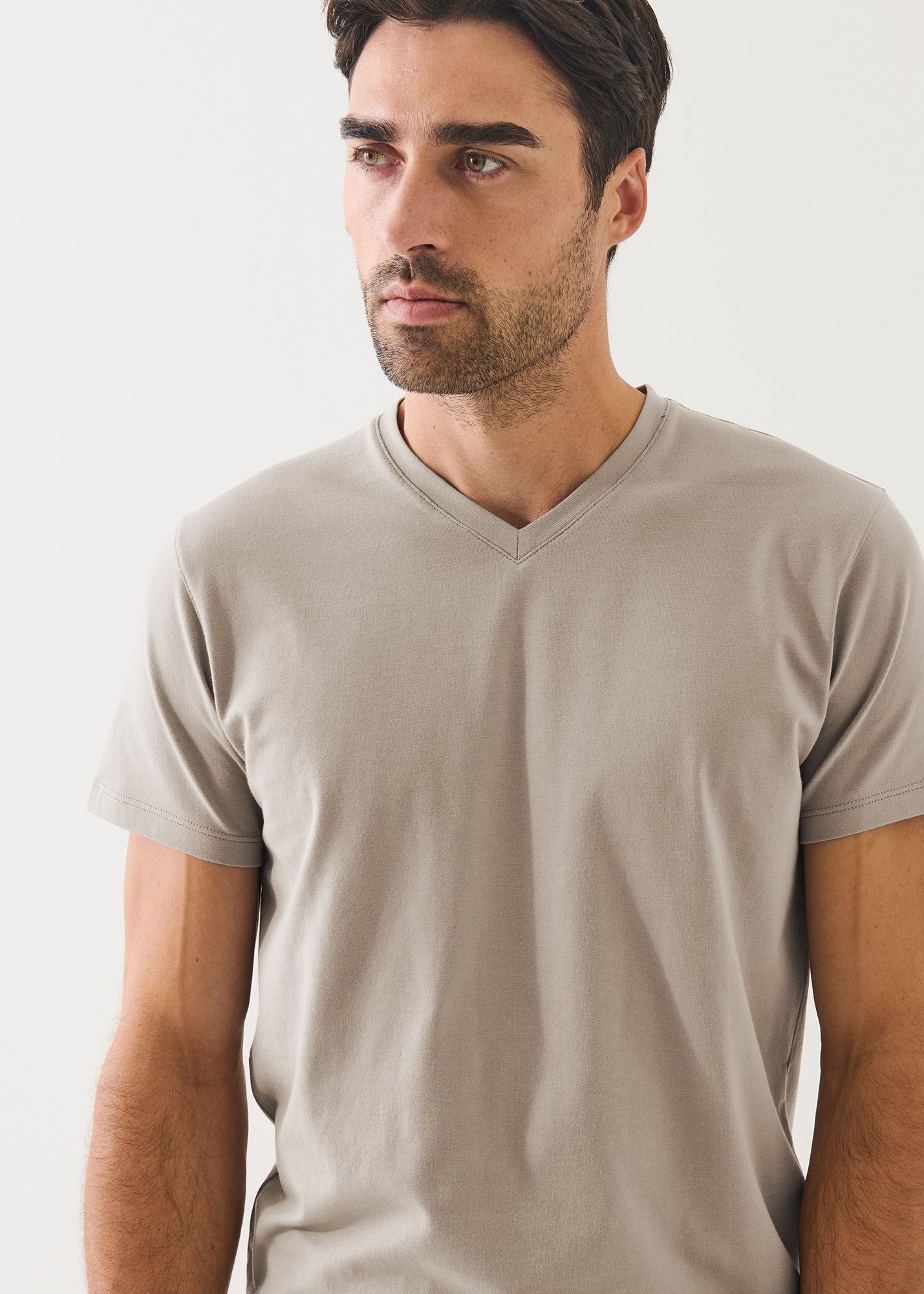 Pima Cotton Stretch V-Neck T-Shirt