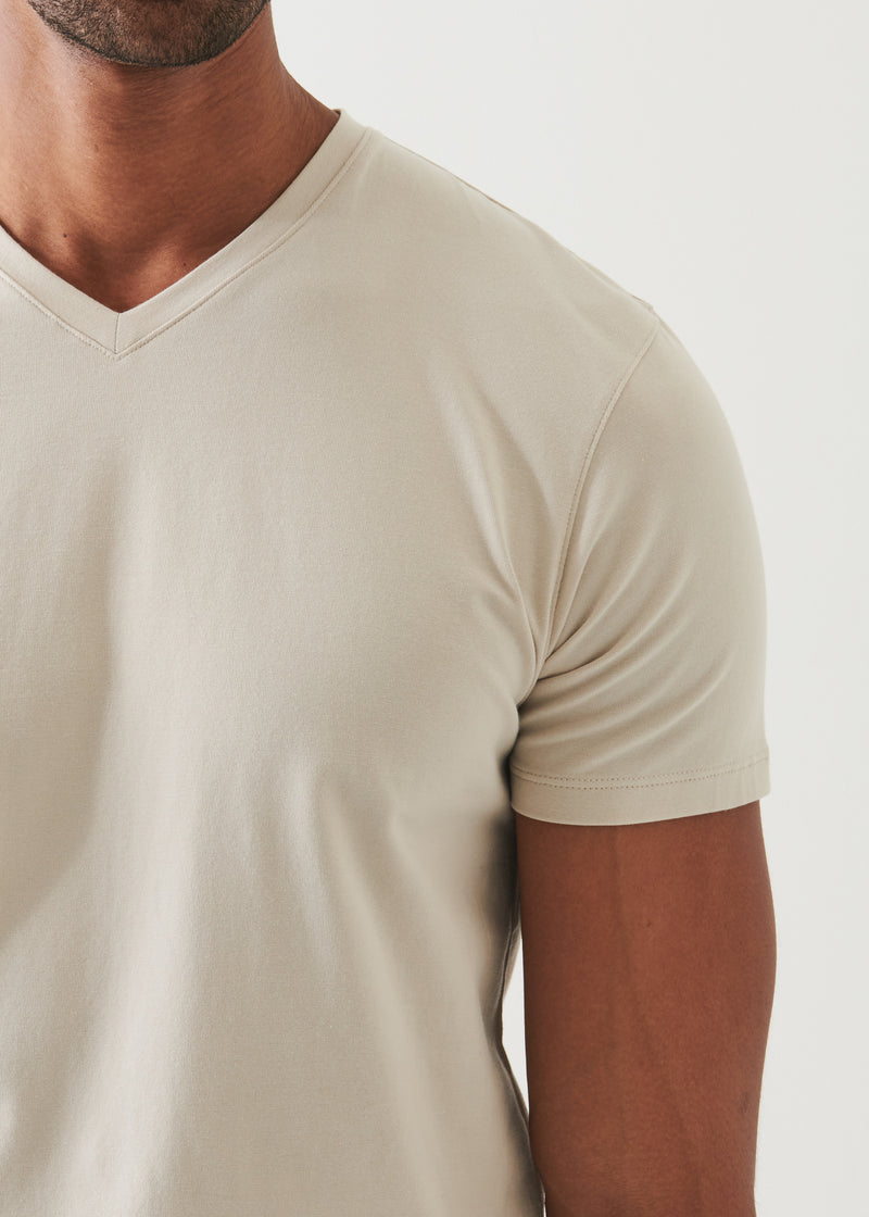 Pima Cotton Stretch V-Neck T-Shirt