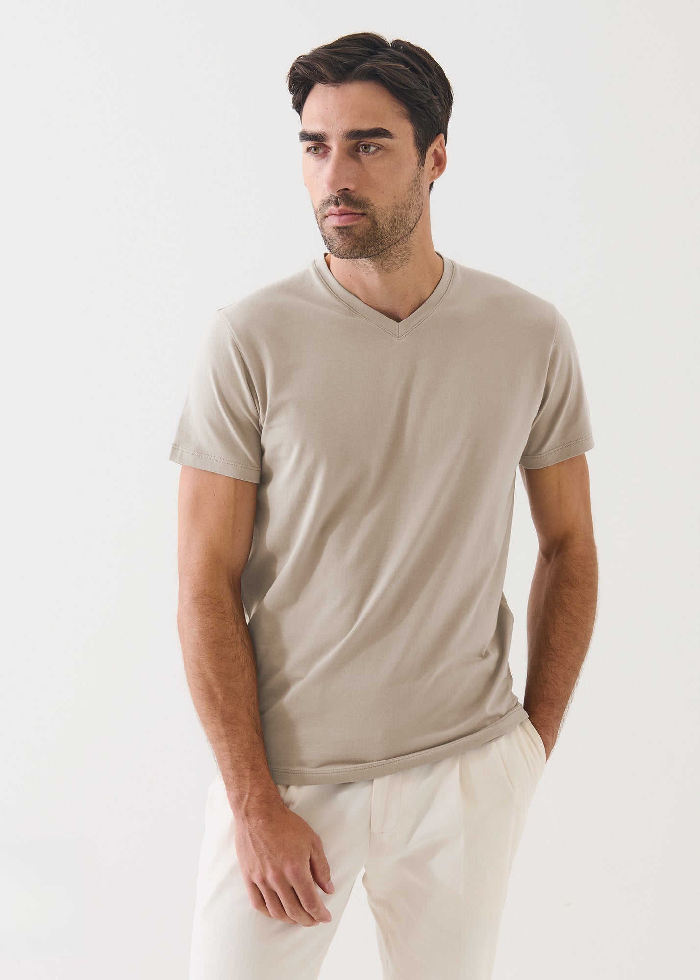 Pima Cotton Stretch V-Neck T-Shirt - PATRICK ASSARAF